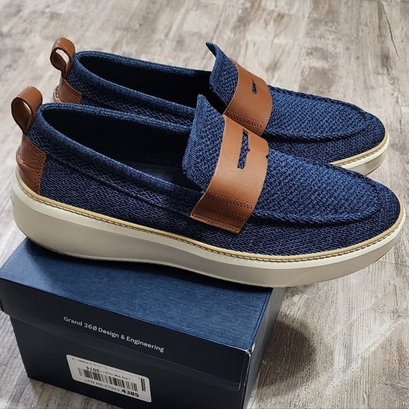 Cole Haan Men's Blue GrandPro Topspin Stitchlite Penny Loafers Shoes Size 11 - Picture 2 of 7